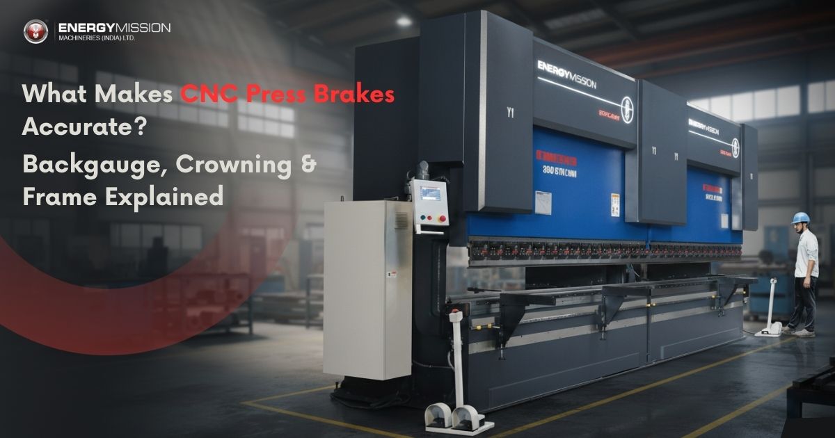 An industrial energy mission CNC press brake machine on a factory floor used by a CNC press brake machine manufacturer to demonstrate bending performance.